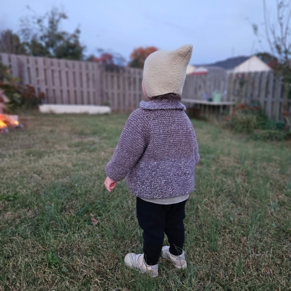 Chic Brown Knit Jacket W Magnetic Button Closure for Kids - Picture 9 of 9